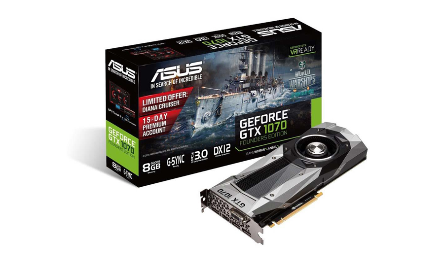 PCパーツ ASUS - ASUS GTX1070 Founders Edition ASUS GeForce GTX 1070 Founders Edition 8GB GDDR5 - Karty