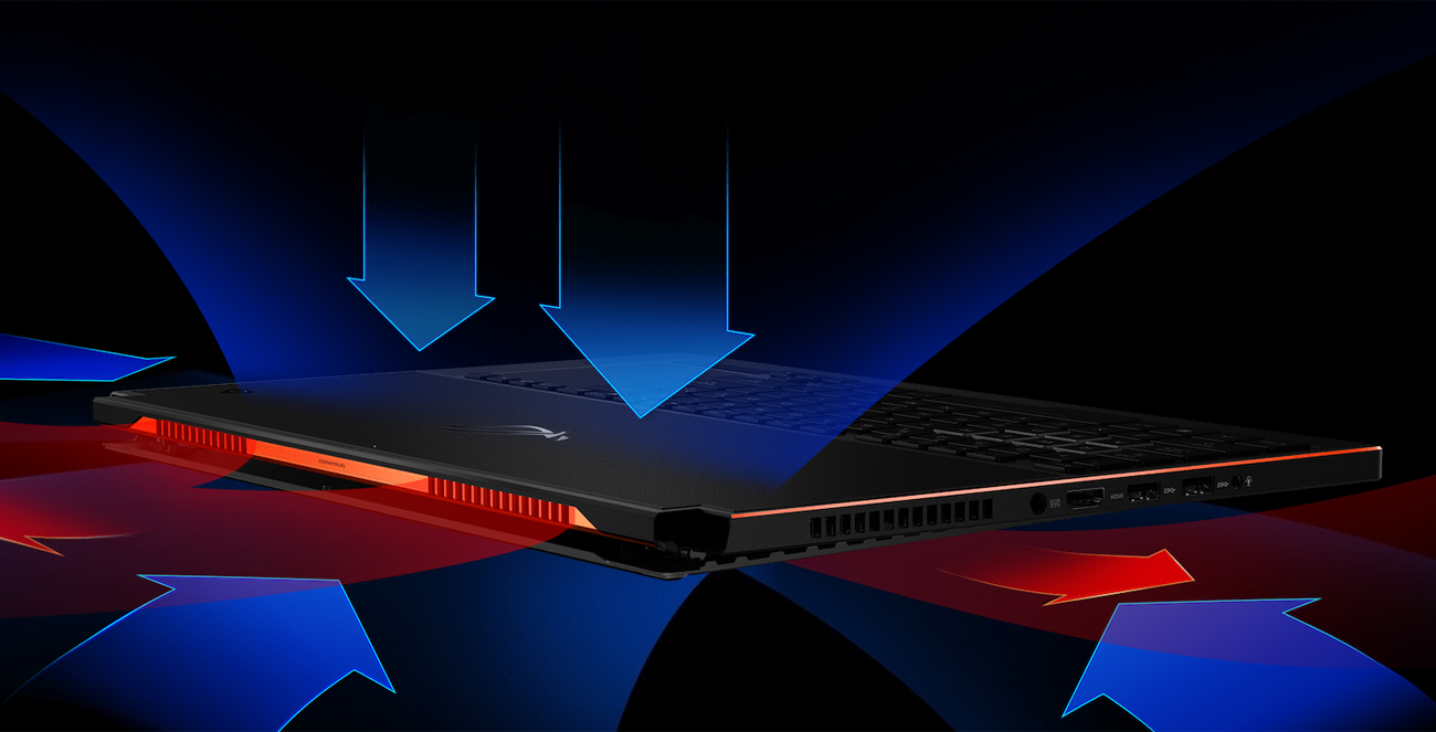 ASUS ROG Zephyrus GX501GI aktywny system chłodzenia AAS konstrukcja tehnologie ultrasmukłość