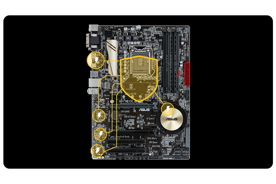 ASUS H110M-A/DP ochrona przed napięciem