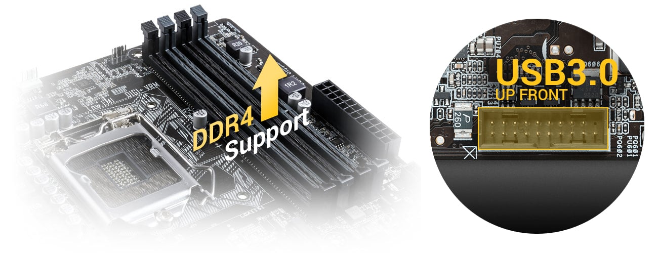 ASUS H110M-K Obsługa DDR4 USB 3.0