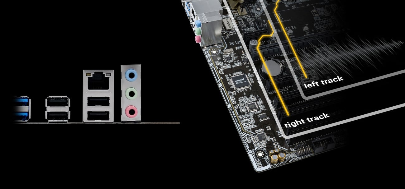 ASUS H110M-K Podświetlanie LED, Izolacja kanałów audio