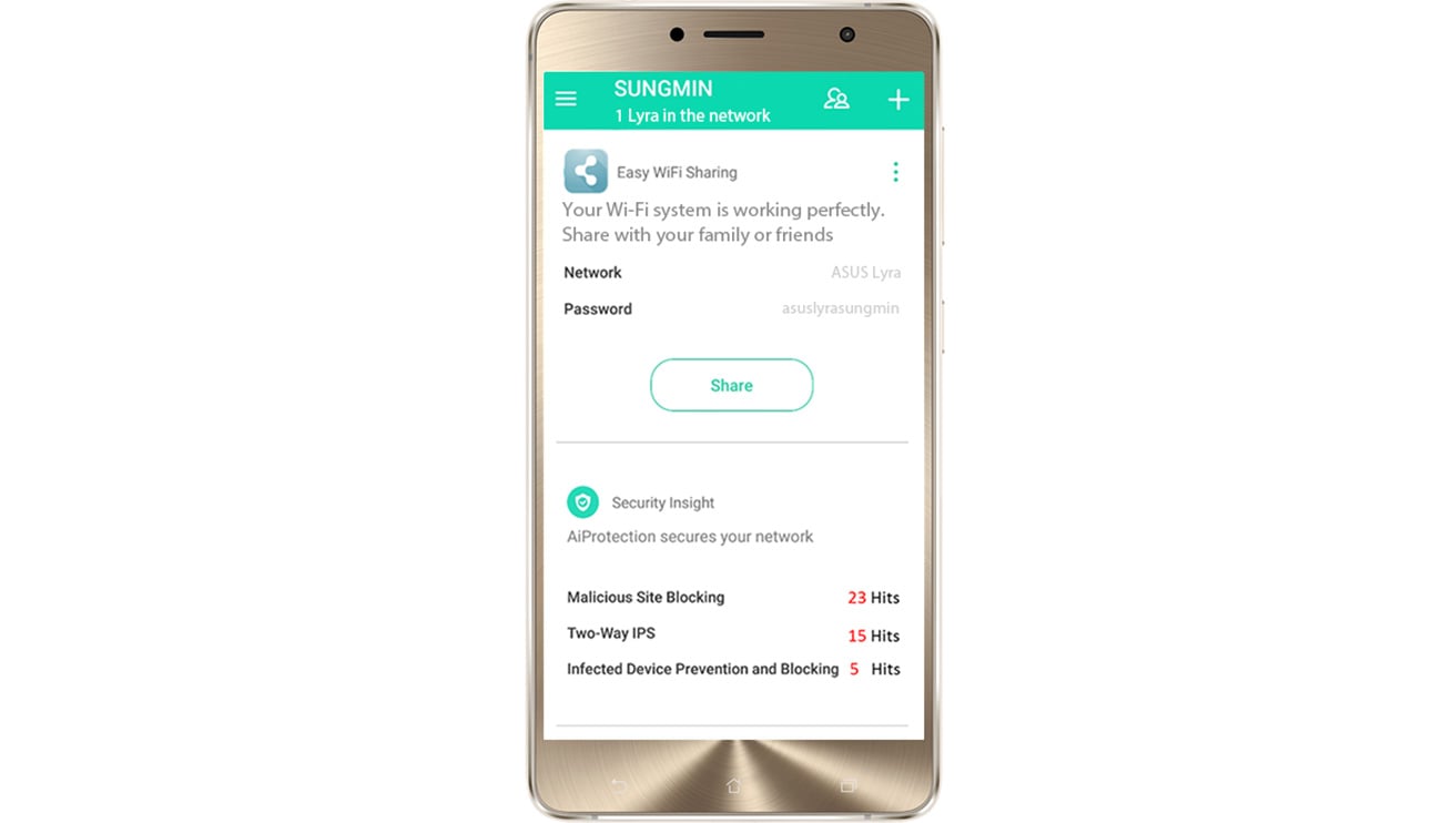 System Wi-Fi ASUS Lyra Aplikacja mobilna