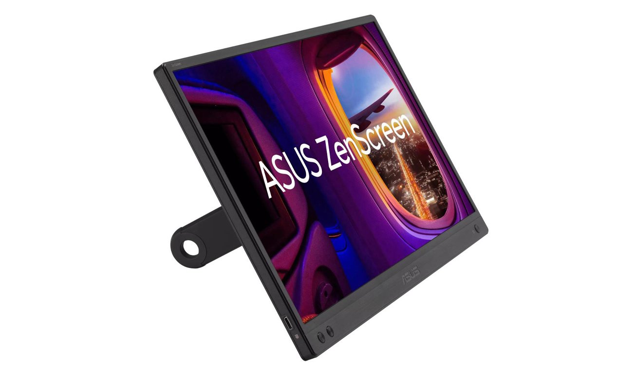 ASUS ZenScreen MB166CR widok z boku pod kątem