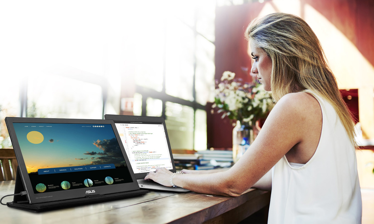 ASUS MB169C+ czarny mobilnosc