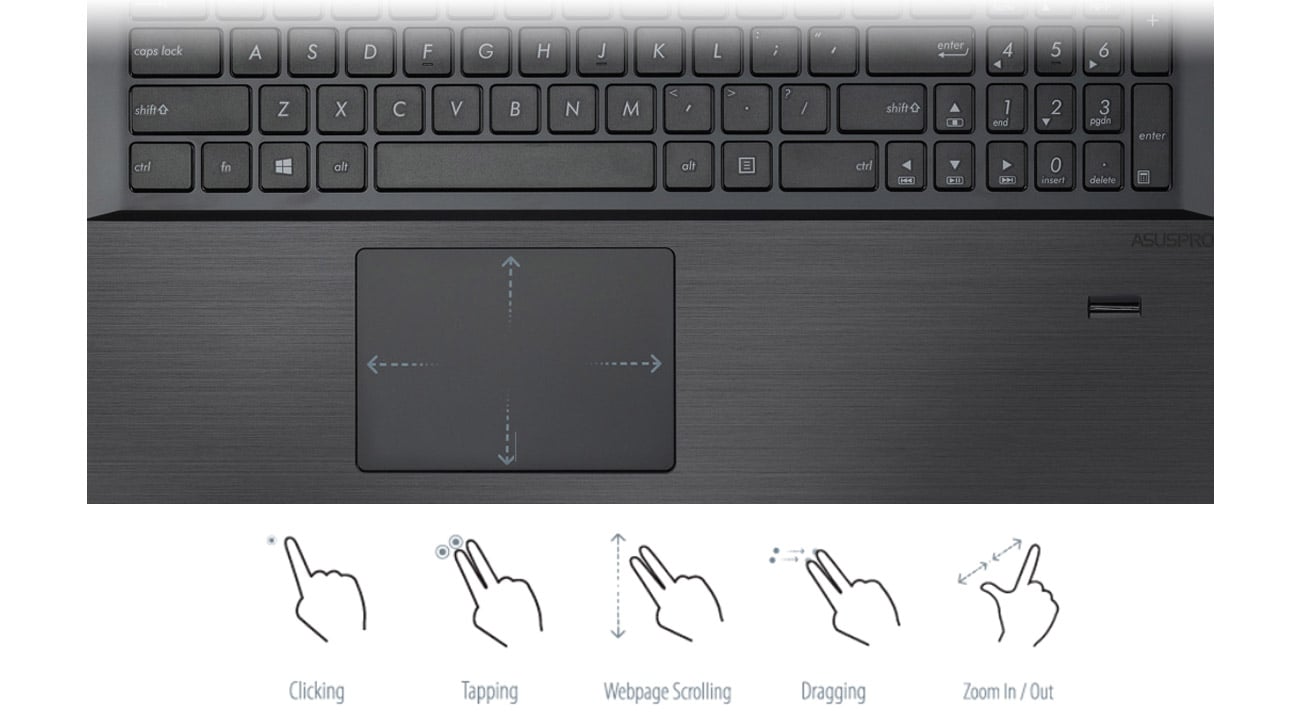 ASUS P2530UJ-DM0128E komfortowa klawiatura klawisze numeryczne