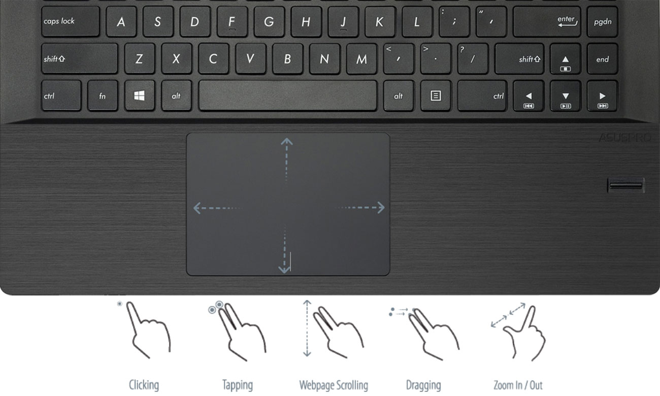 ASUSPRO P2540UA Panel dotykowy typu Multi-Gesture