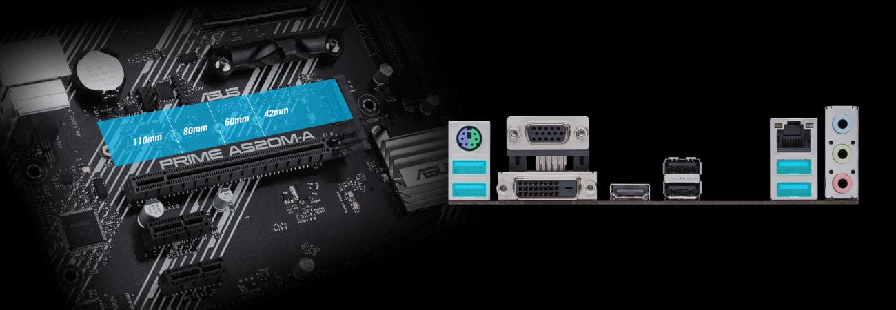 ASUS PRIME A520M-A - Złącza M.2, USB