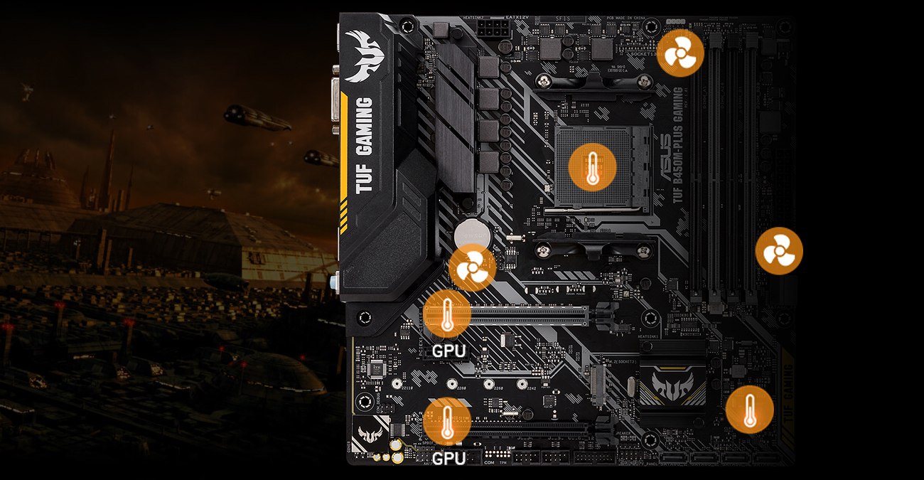 ASUS PRIME B450M-PLUS wydajniejsze chłodzienie z fan xpert