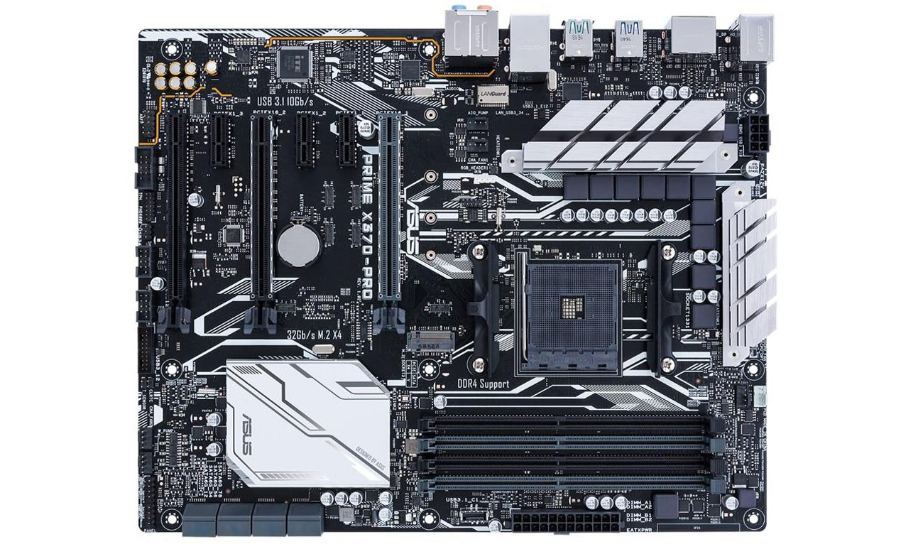 Płyta główna ASUS PRIME X370-PRO Widok z góry