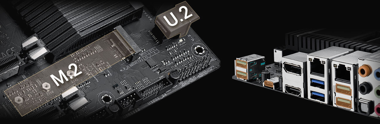 ASUS PRO WS X570-ACE - Złącza M.2, U.2, USB