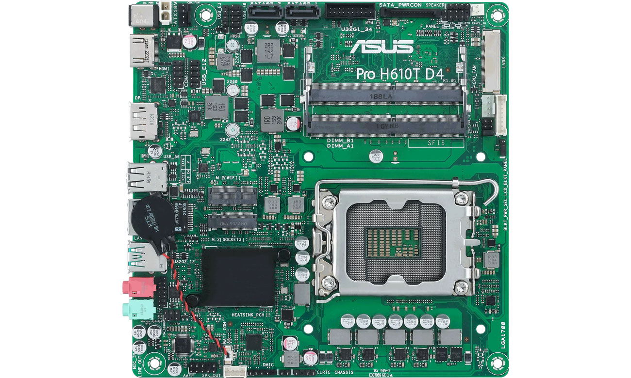 ASUS Pro H610T-CSM DDR4 Konstrukcja