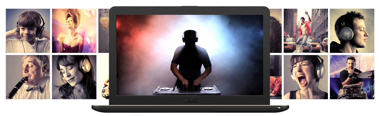 ASUS VivoBook R540UA Zachwycający dźwięk Technologia SonicMaster i AudioWizard