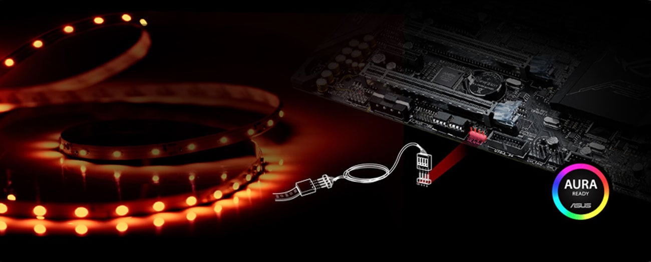 ASUS RAMPAGE V EDITION 10 podświetlenie LED Gaming Lightning