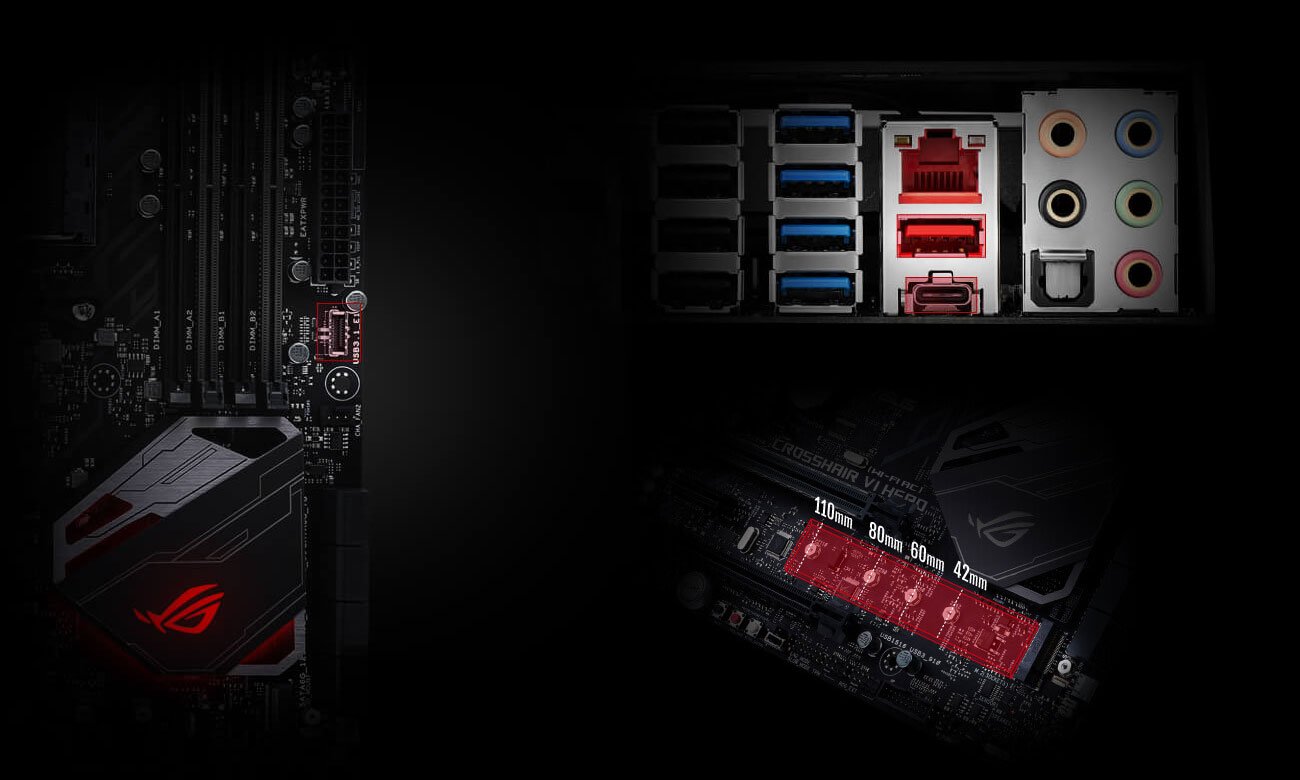 ASUS ROG CROSSHAIR VI HERO WI-FI AC USB 3.1 Gen2 M.2