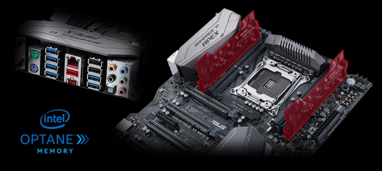 ASUS ROG RAMPAGE VI APEX DIMM.2 Intel Optane USB 3.1 Gen2