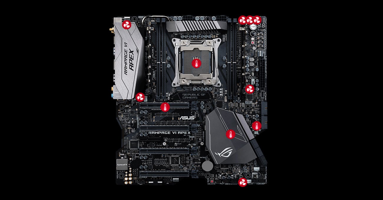 ASUS ROG RAMPAGE VI APEX Chłodzenie Fan Xpert 4