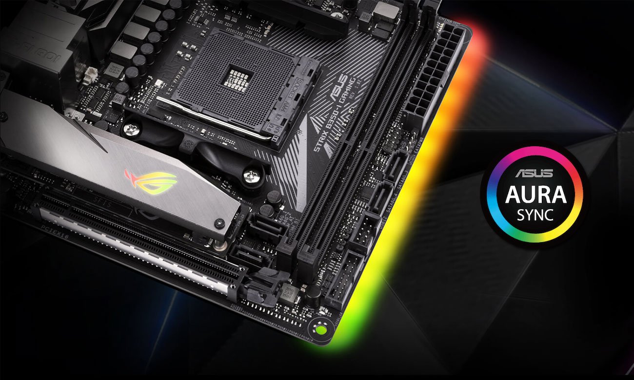 ASUS ROG STRIX B350-I GAMING Podświetlenie Aura Sync