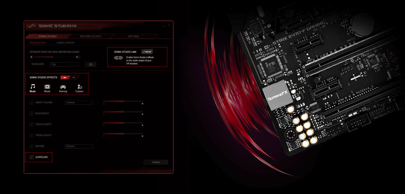 ASUS ROG STRIX X470-F GAMING Audio SupremeFX