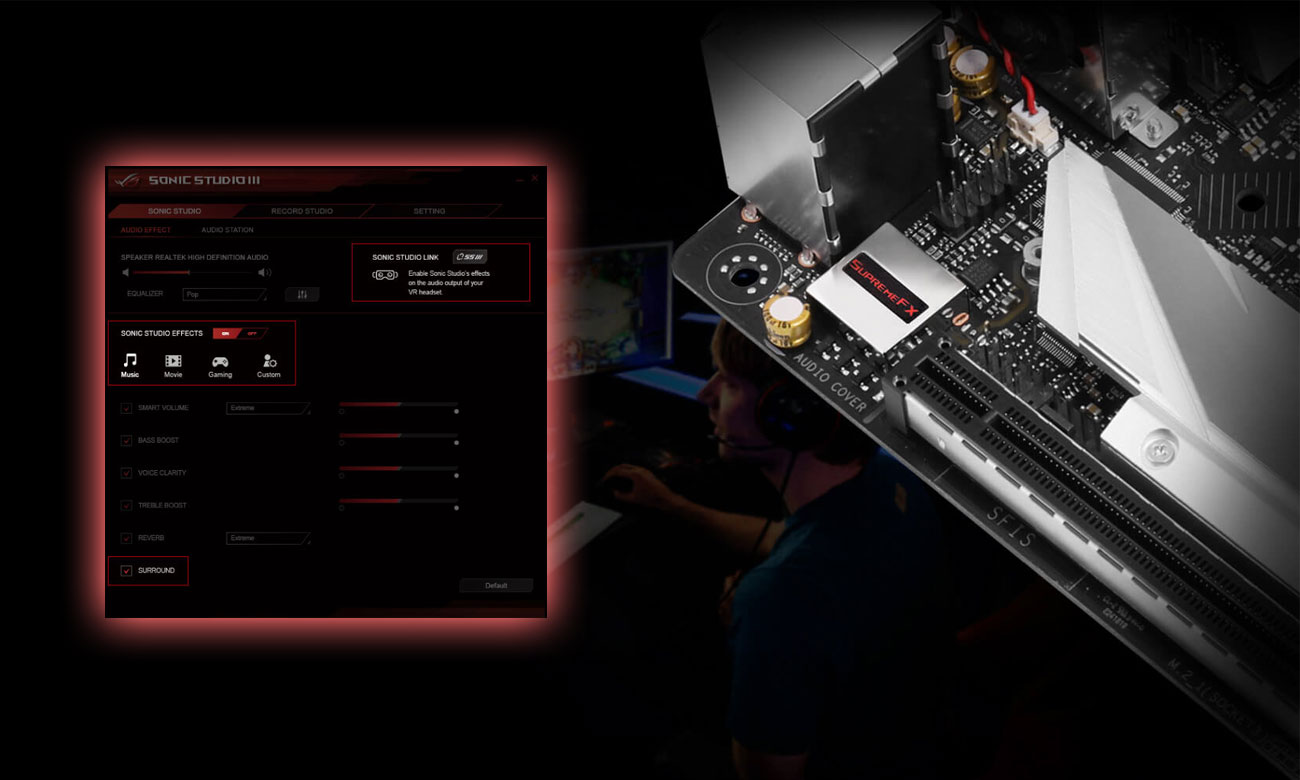 ASUS ROG STRIX Z370-I GAMING Audio SupremeFX Sonic Studio 3