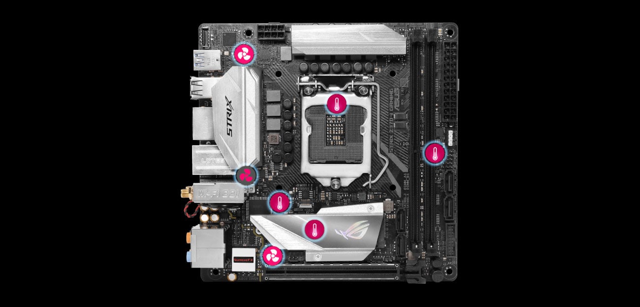 ASUS ROG STRIX Z370-I GAMING Fan Xpert 4 Chłodzenie