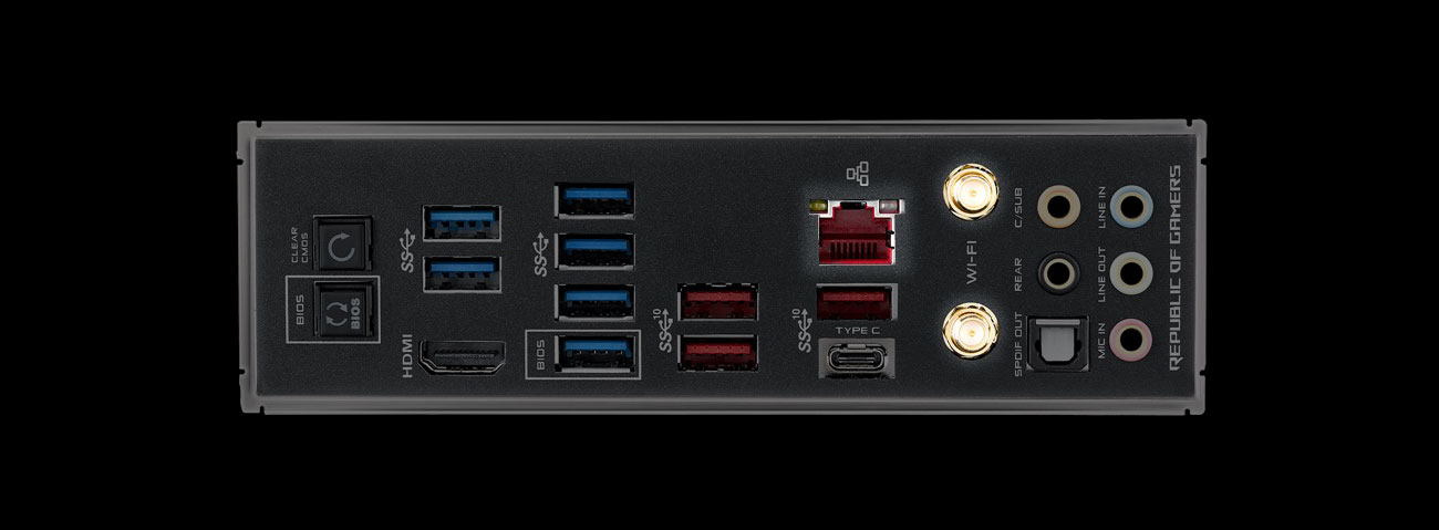 ASUS ROG MAXIMUS XI CODE Złącza LAN, Wi-Fi