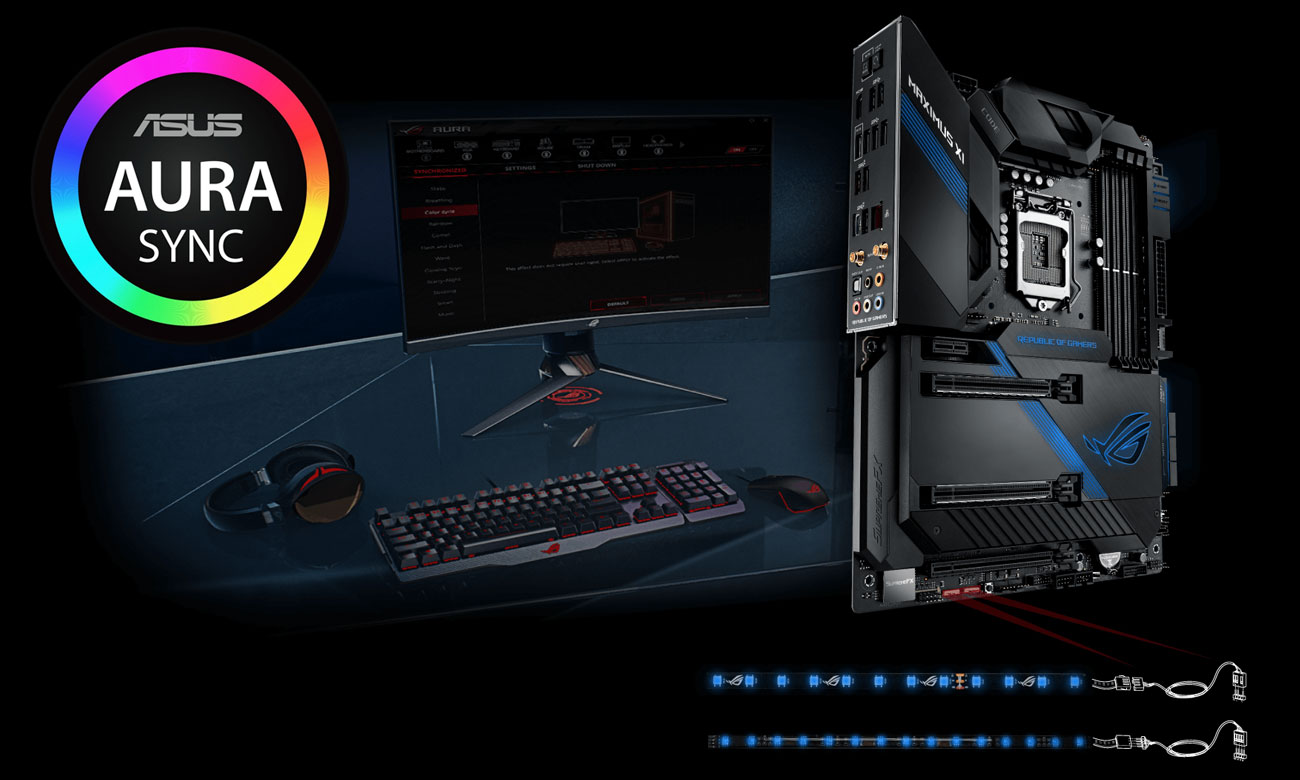ASUS ROG MAXIMUS XI CODE Podświetlenie Aura Sync