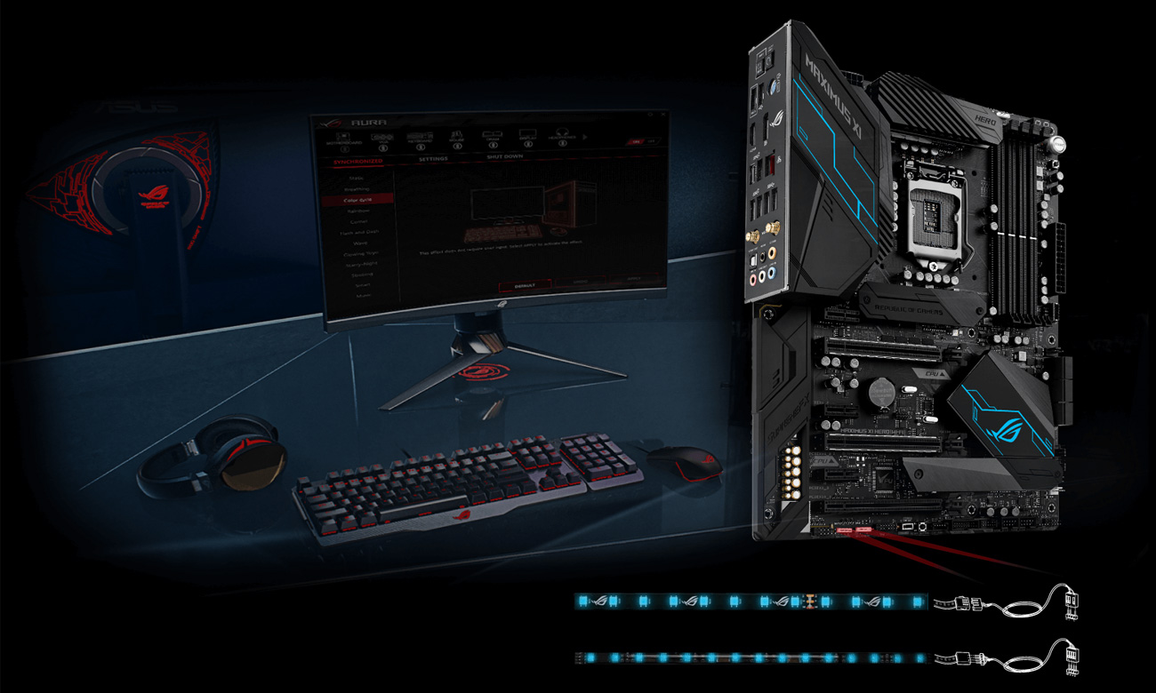 ASUS ROG MAXIMUS XI HERO (WI-FI) Podświetlenie RGB