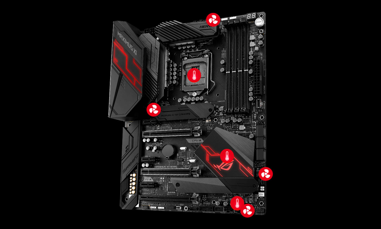 ASUS ROG MAXIMUS XI HERO Opcje chłodzenia