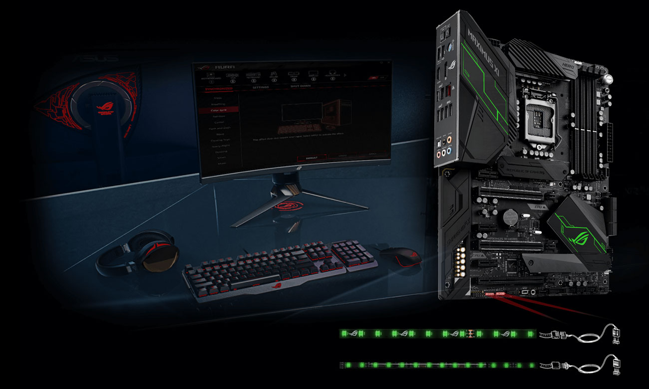 ASUS ROG MAXIMUS XI HERO Podświetlenie Aura Sync