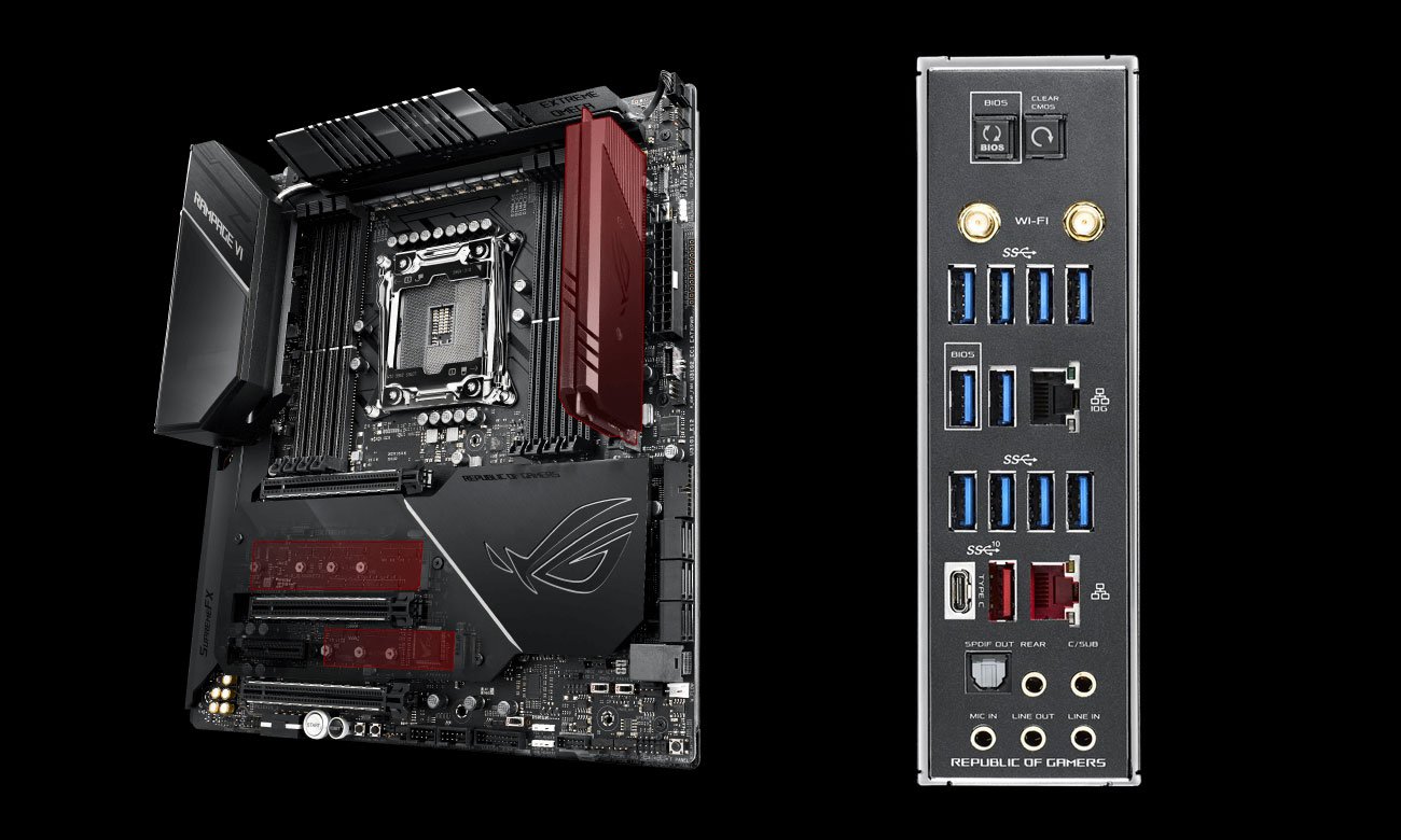 ASUS ROG RAMPAGE VI EXTREME OMEGA Złącza M.2 USB