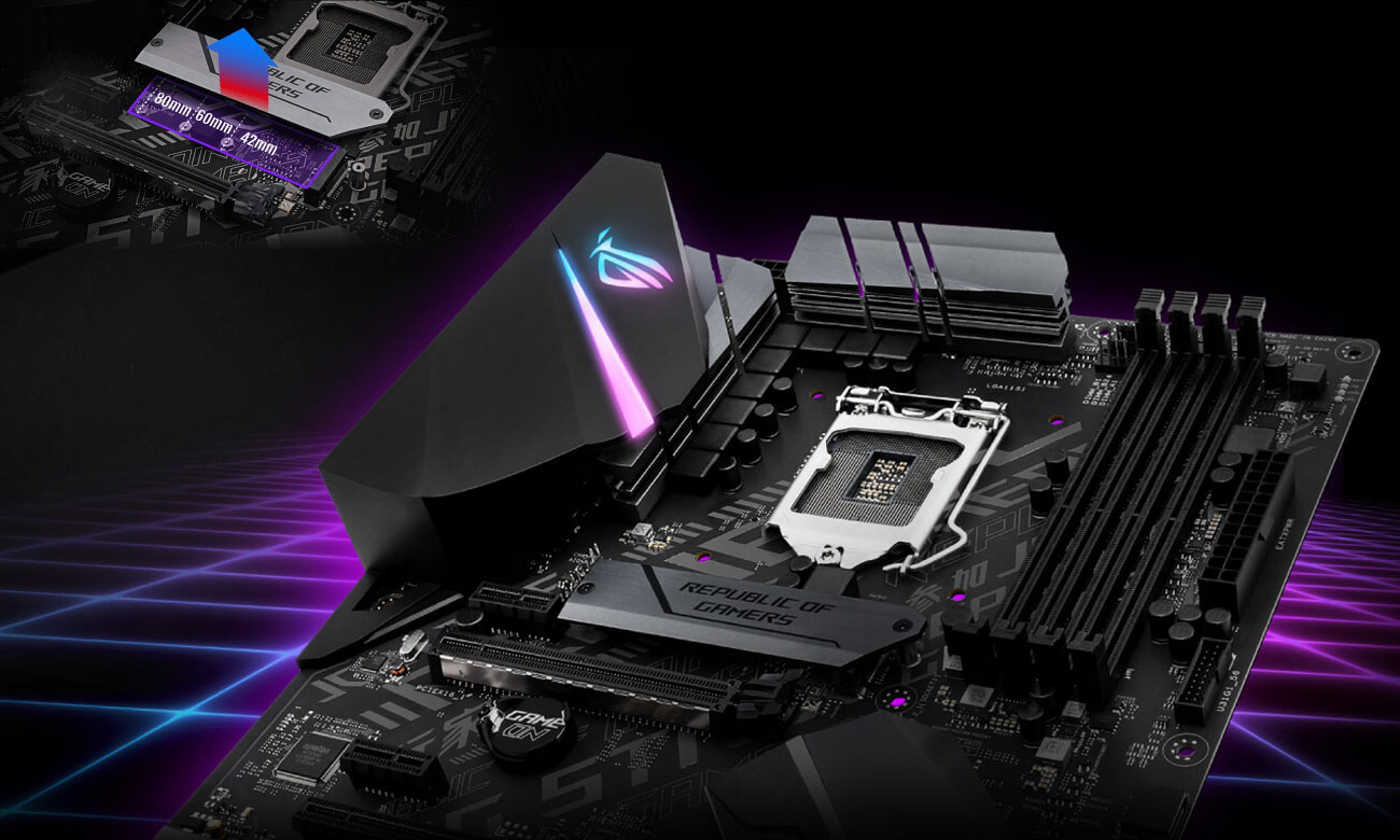 ASUS ROG STRIX H370-F GAMING Doświadcz doskonałej wydajności, Dwa gniazda M.2 PCIe 3.0