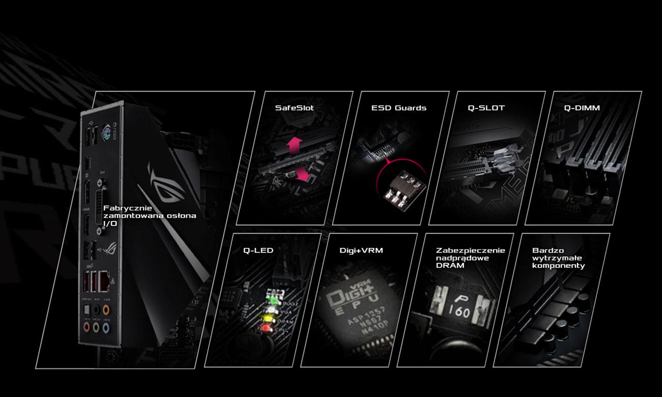ASUS ROG STRIX H370-F GAMING Ochrona i wytrzymałość