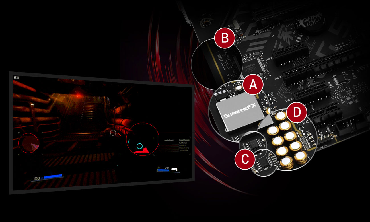 ASUS ROG STRIX H370-F GAMING Doskonały dźwięk z SupremeFX