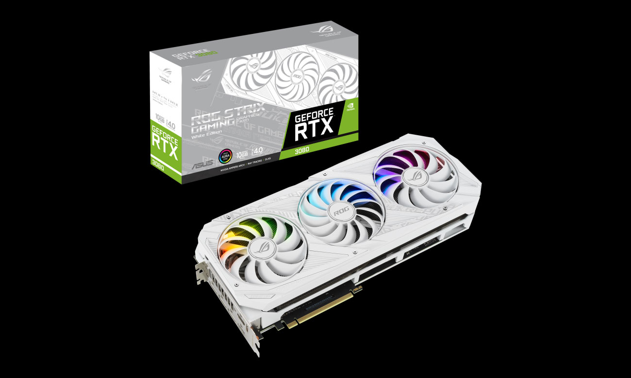 Karta graficzna AMD ASUS GeForce RTX 3080 ROG STRIX White 10GB GDDR6X ROG-STRIX-RTX3080-10G-WHITE