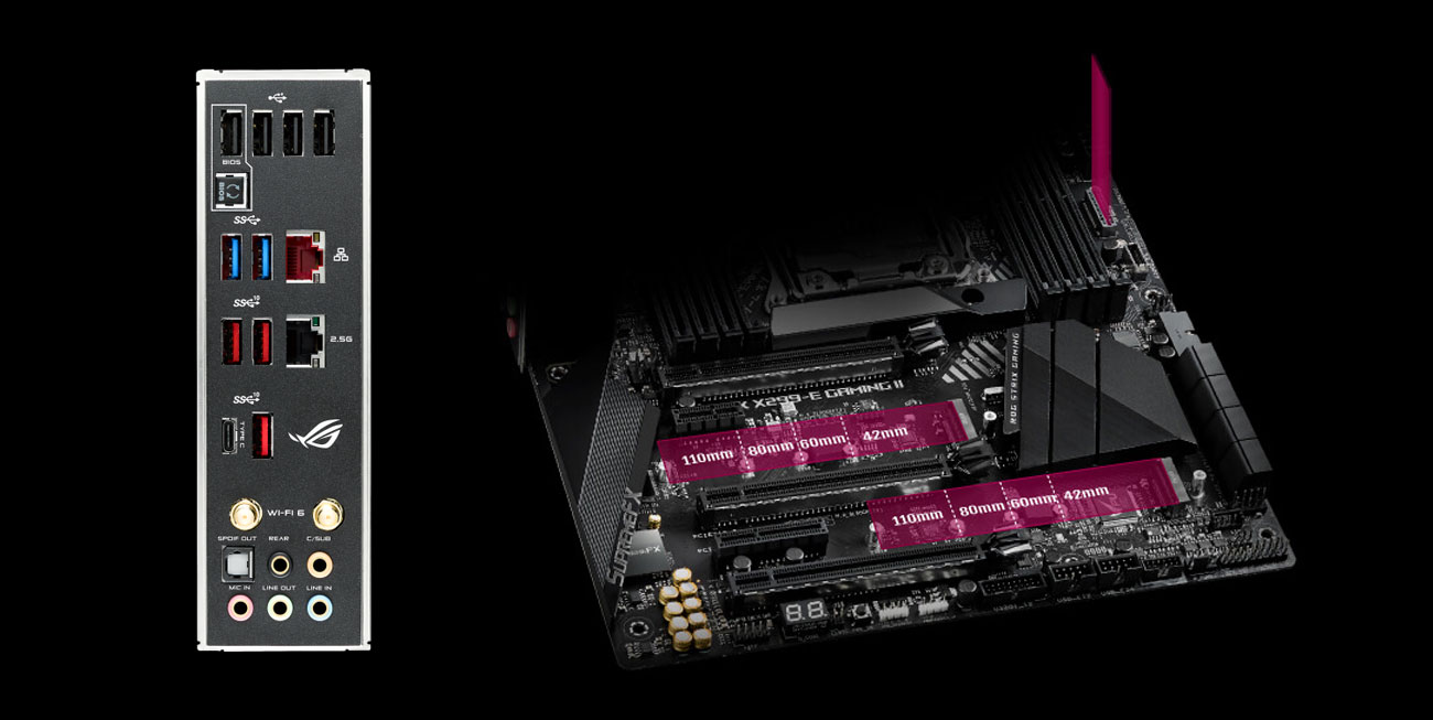 ASUS ROG STRIX X299-E GAMING II Złącza M.2 USB