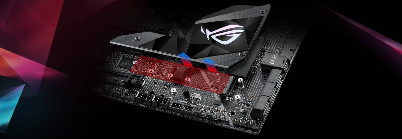 ASUS ROG STRIX X399-E GAMING ulepszone chłodzenie dysku m.2