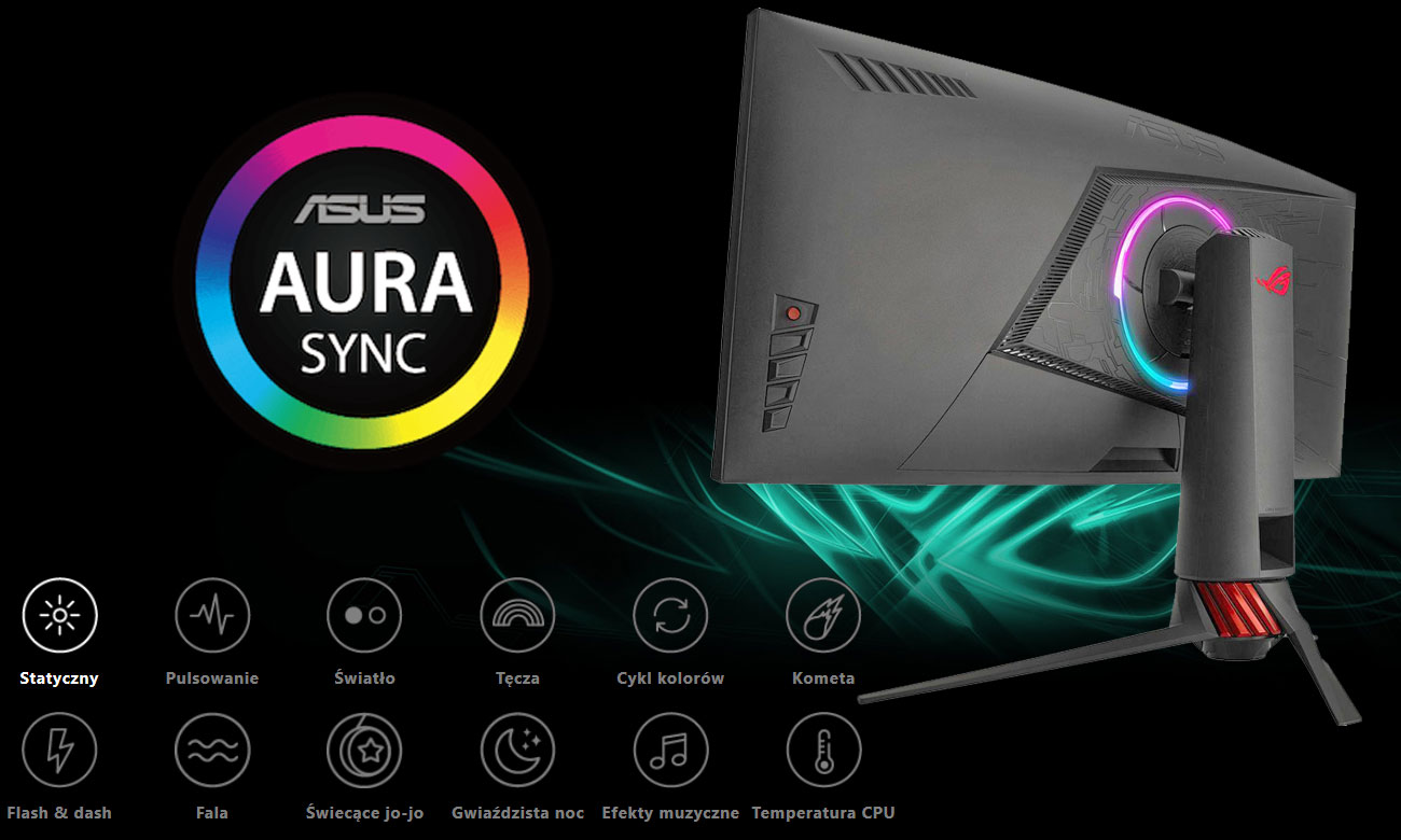 Asus ROG Strix XG35VQ Oświetlenie Aura Sync