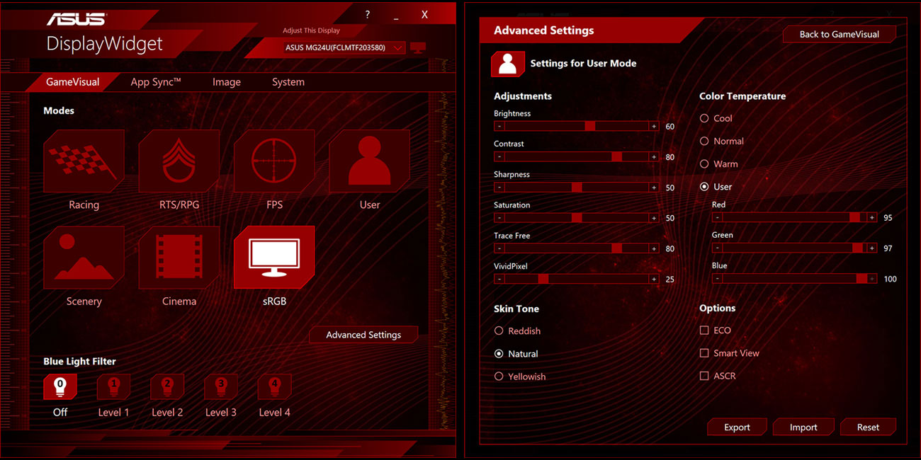 Asus ROG Strix XG35VQ Oprogramowanie ASUS DisplayWidget