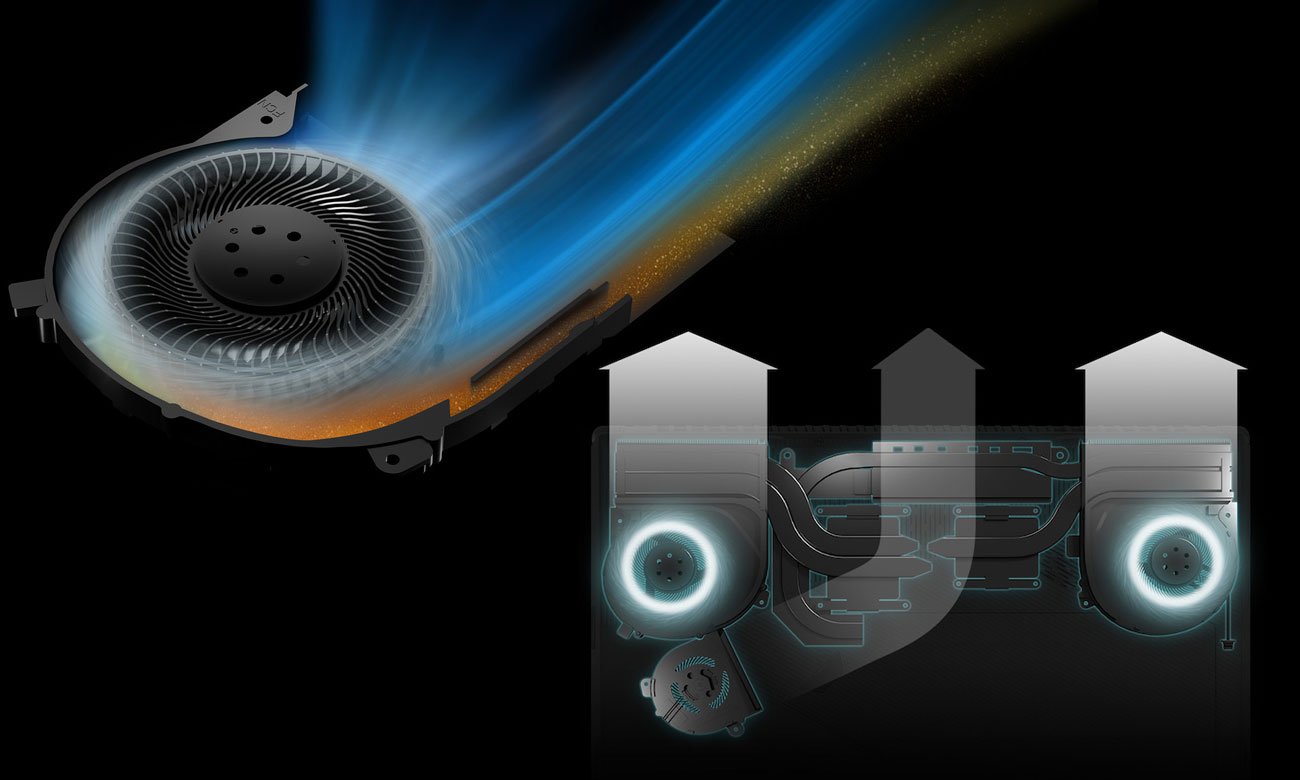 ASUS ROG Strix SCAR GL703GM Specjalnie zaprojektowany system chłodzenia