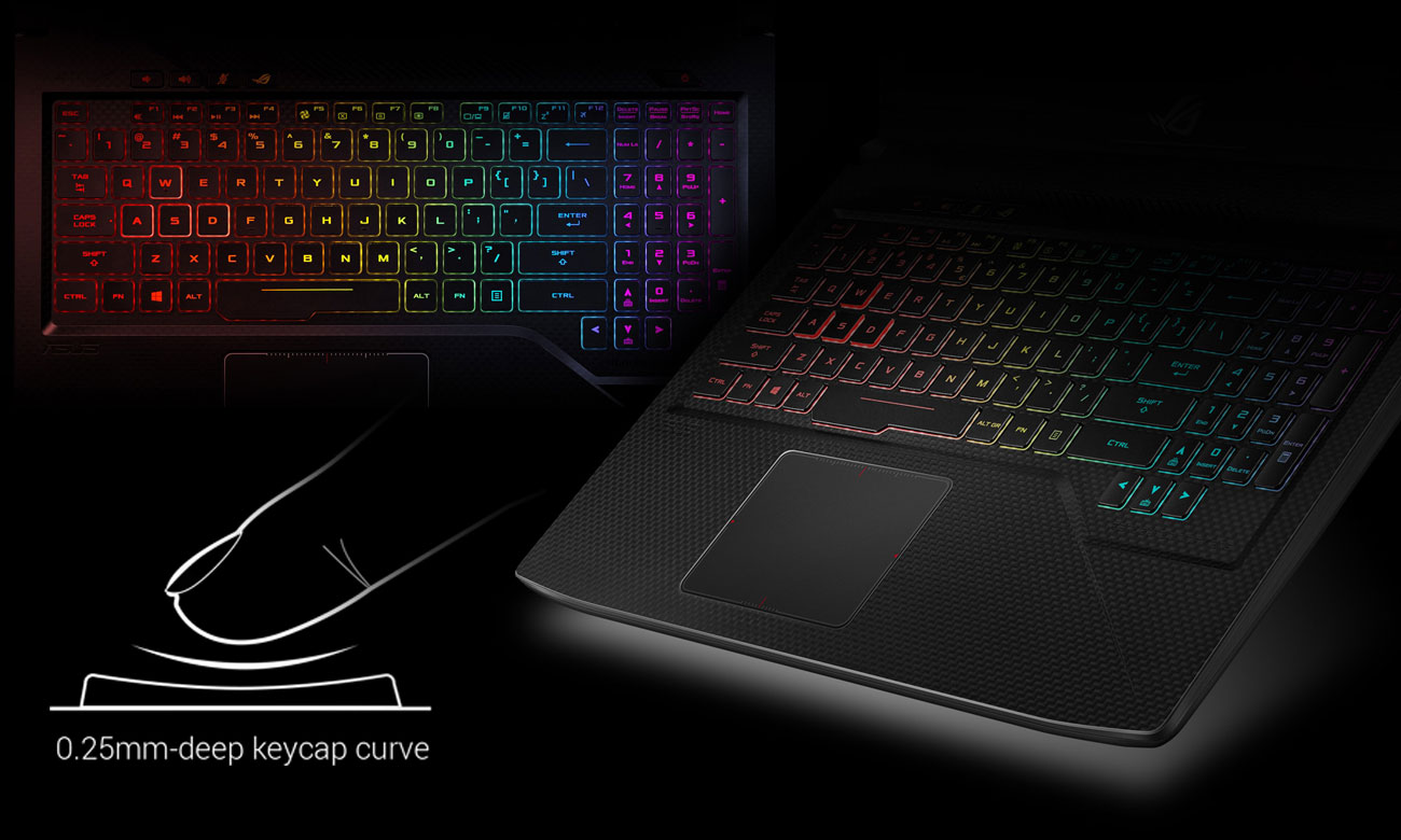 ASUS ROG Strix GL703GS SCAR Klawiatura gwarantująca absolutną precyzję