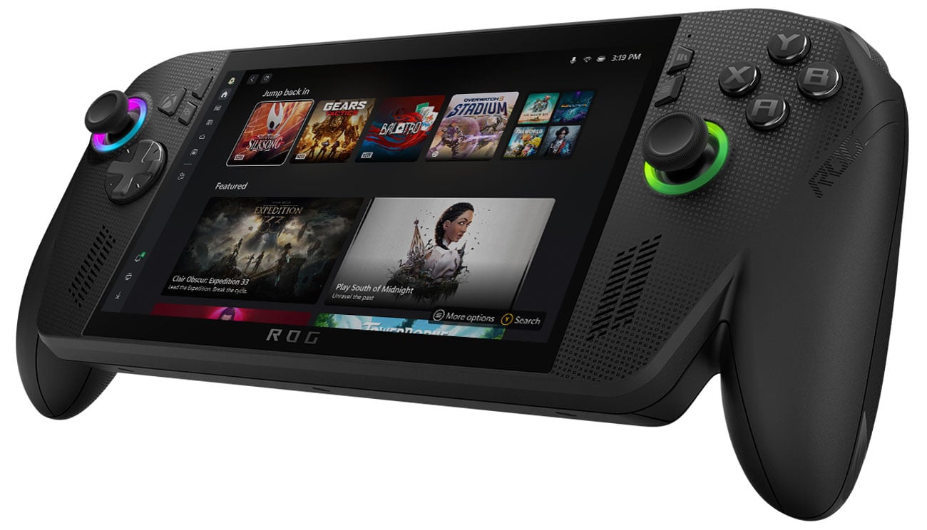 Konsola mobilna ASUS ROG Xbox ALLY X - Widok od przodu pod kątem