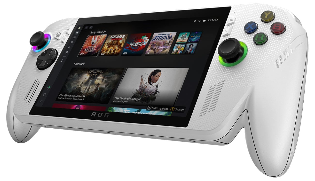 Konsola mobilna ASUS ROG Xbox ALLY - Widok od przodu pod kątem
