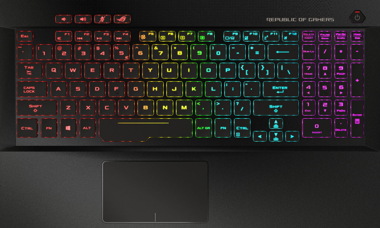 ASUS ROG Zephyrus M GM501 Podświetlana klawiatura RGB stworzona dla graczy