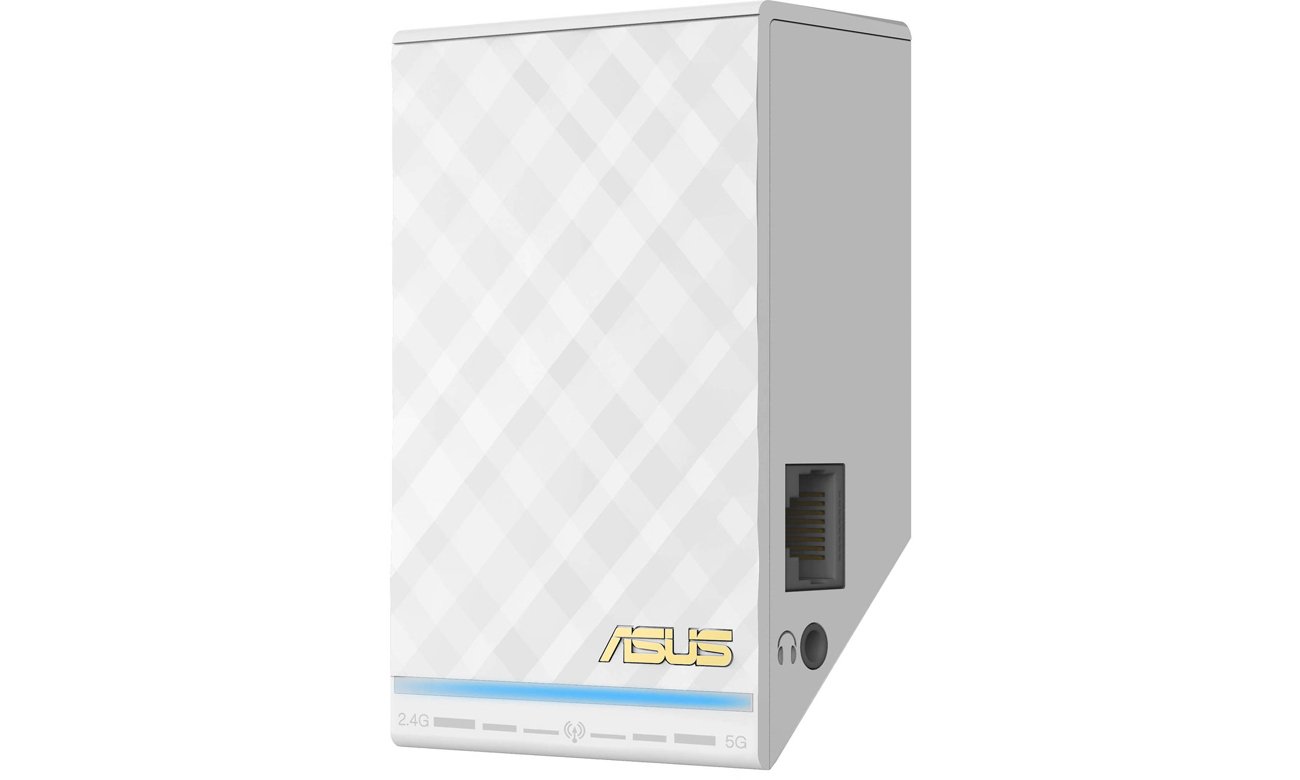 ASUS RP-AC52 widok z prawej Ethernet i Jack 3,5mm