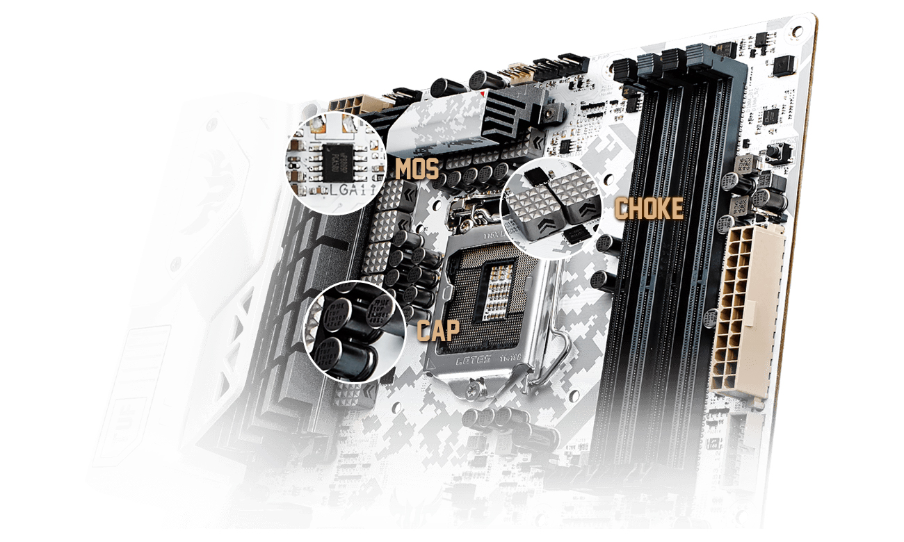 ASUS SABERTOOTH Z170S Trwałe i bezpieczne podzespoły