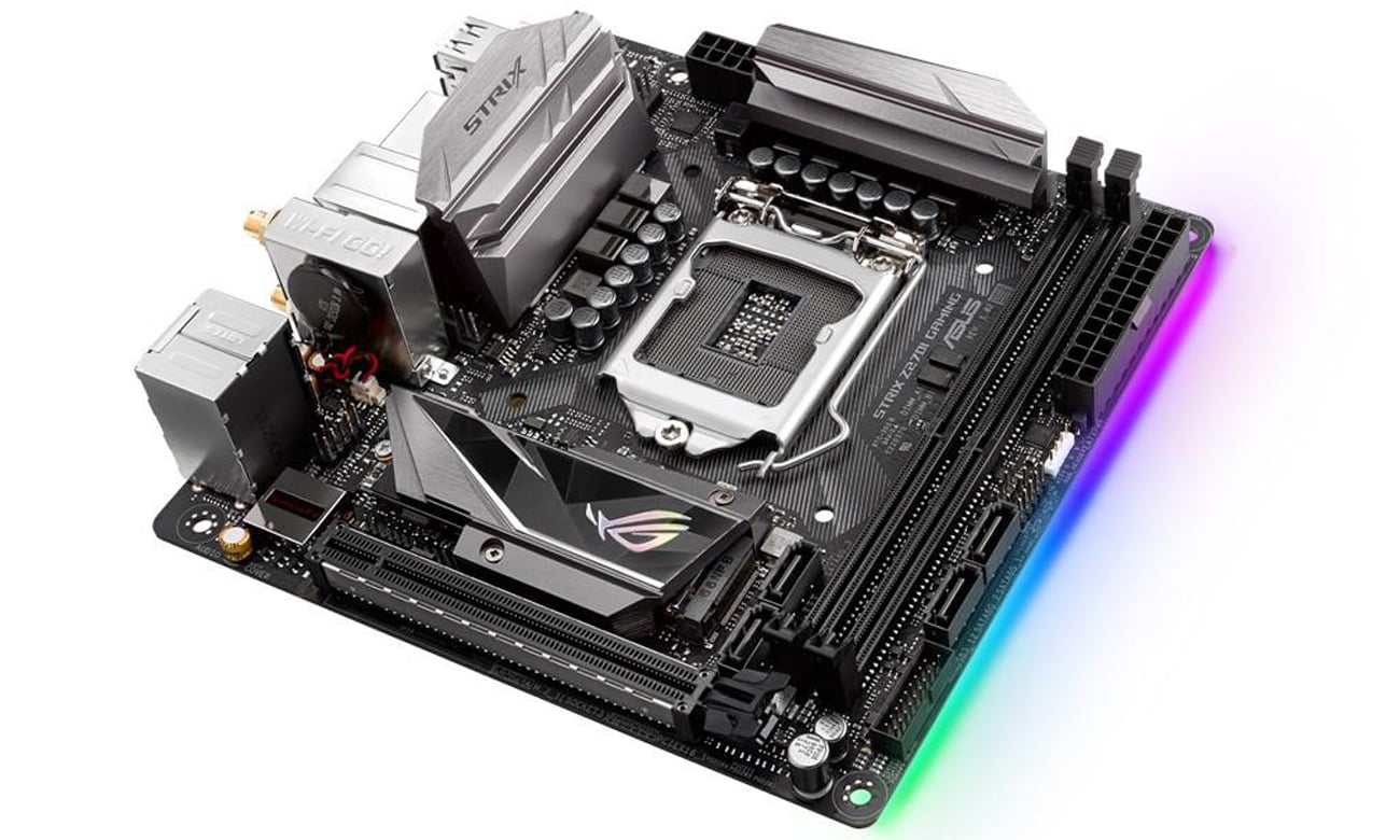 Płyta główna ASUS STRIX Z270I GAMING Podświetlenie Widok z góry