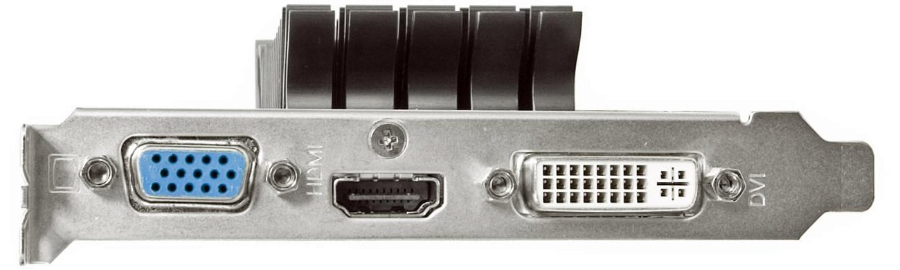 Silent Low Profile ASUS GeForce GT210 złącza
