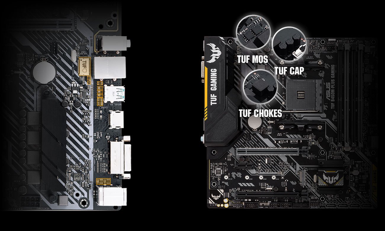 ASUS TUF B450M-PLUS GAMING Bezpieczeństwo