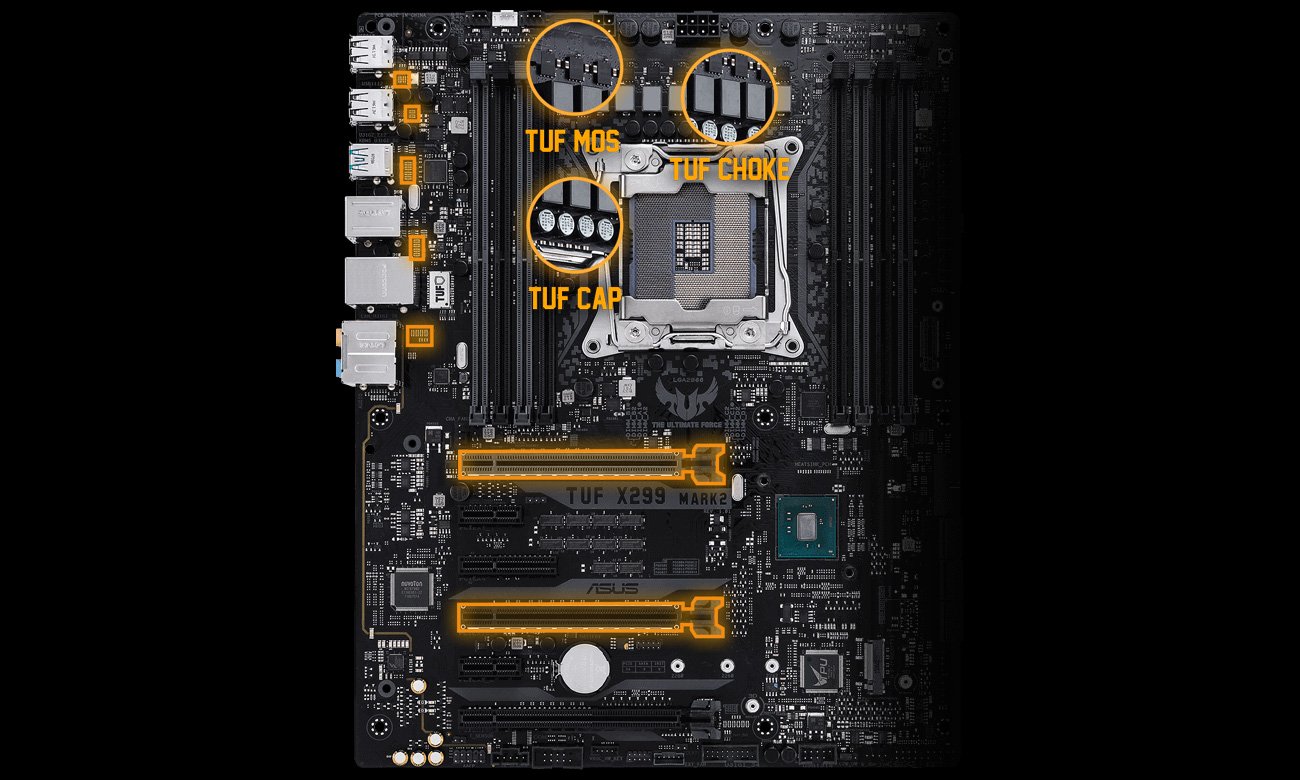ASUS TUF X299 MK2 Wzmocnienia TUF Fortifier