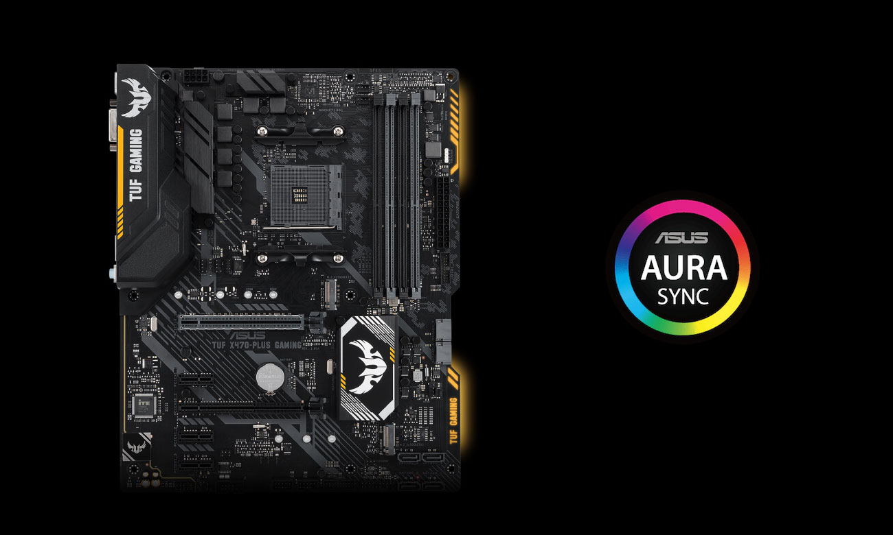 ASUS TUF X470-PLUS GAMING Podświetlenie ASUS Aura Sync